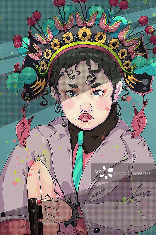 戏影女子！图片素材