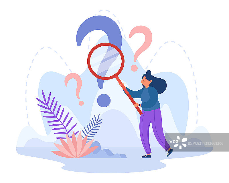 好奇的分析师研究问号图片素材