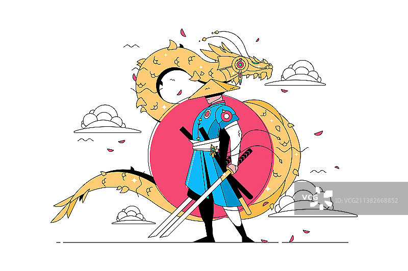 手持武士刀的武士图片素材