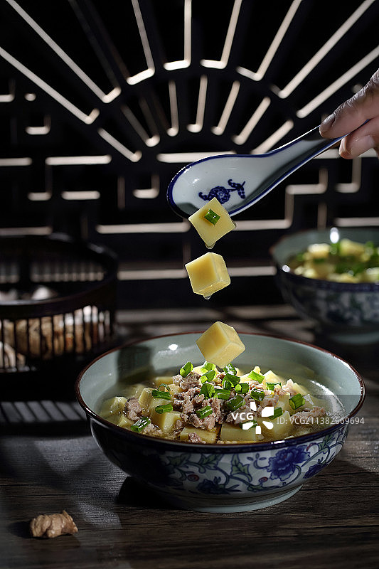 湖南郴州特色小吃─米豆腐图片素材