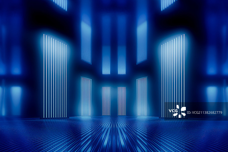 科技感的城市建筑,未来感的人造空间图片素材