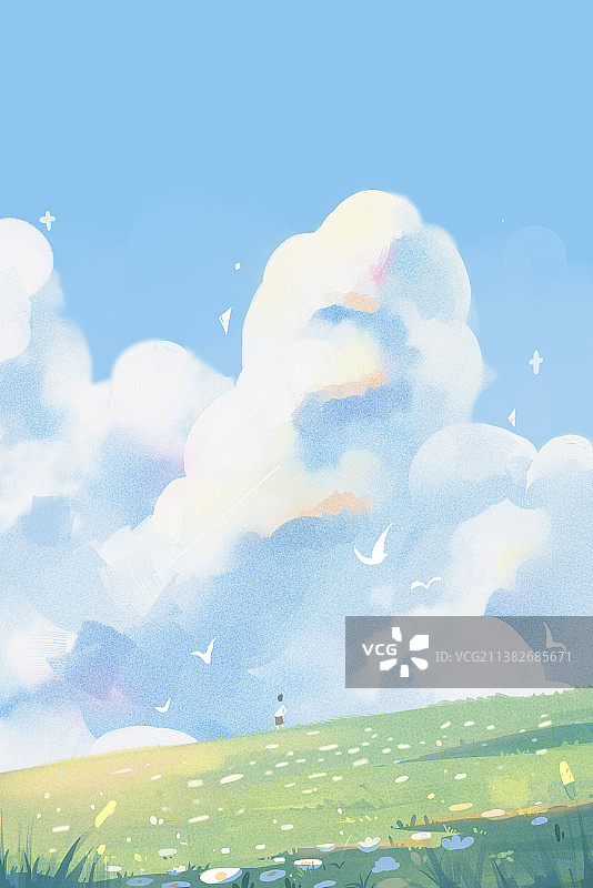 阳光洒照射下的花草地图片素材