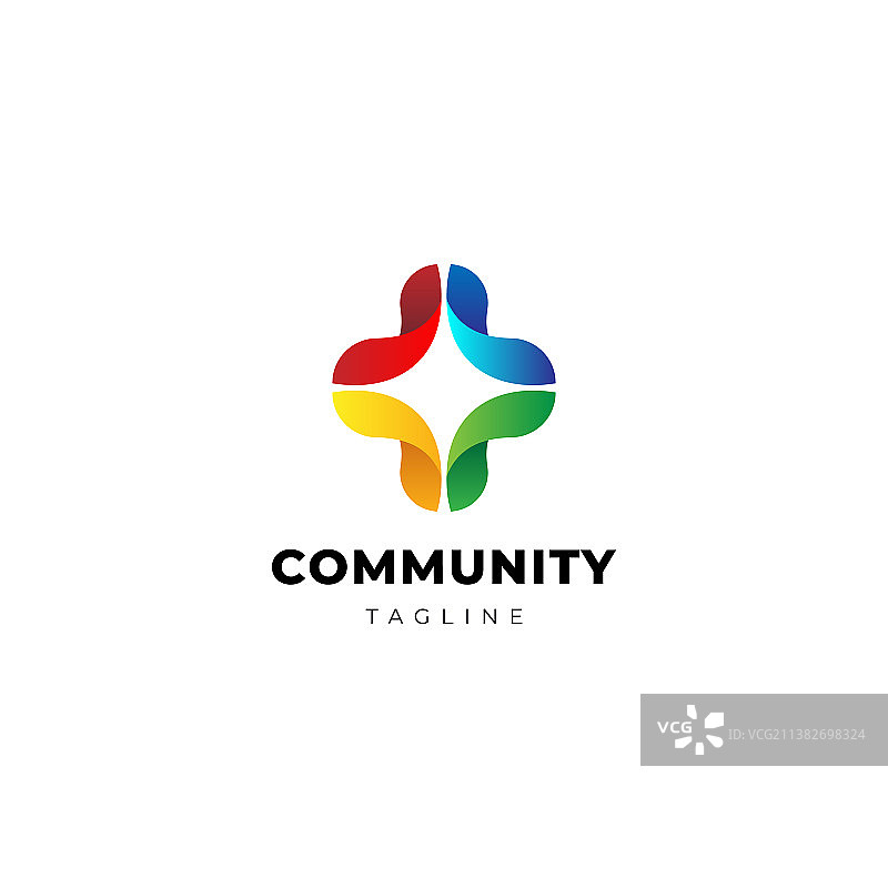 彩色抽象十字logo设计模板图片素材