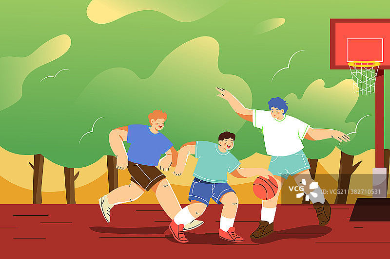 卡通六一儿童节糖果电商促销优惠教育少儿读物学习打篮球运动培训班兴趣爱好旅游自然风景渐变矢量插画图片素材