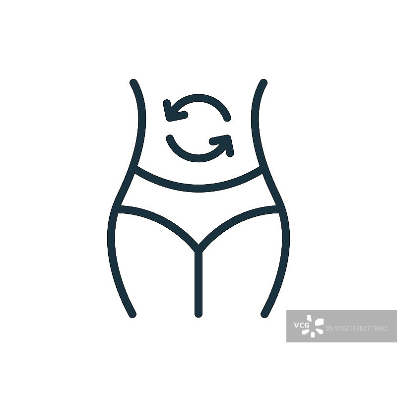 女性新陈代谢线条图标，良好消化图片素材