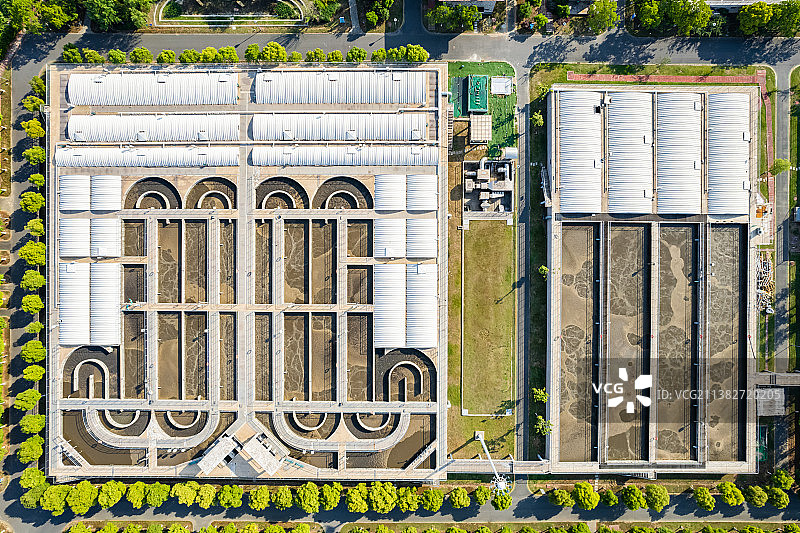 污水处理厂鸟瞰图图片素材