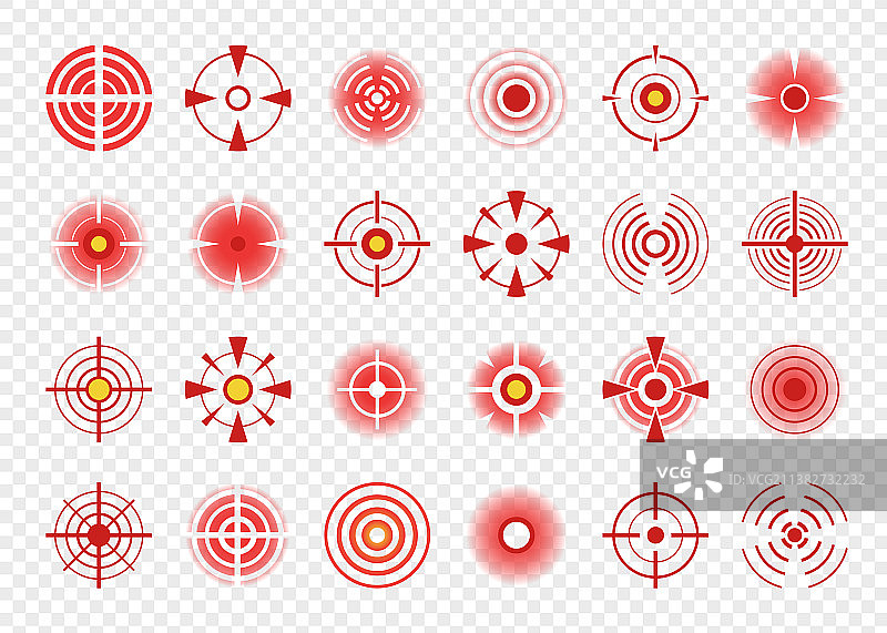 红色圆圈疼痛图标身体疼痛目标标记图片素材