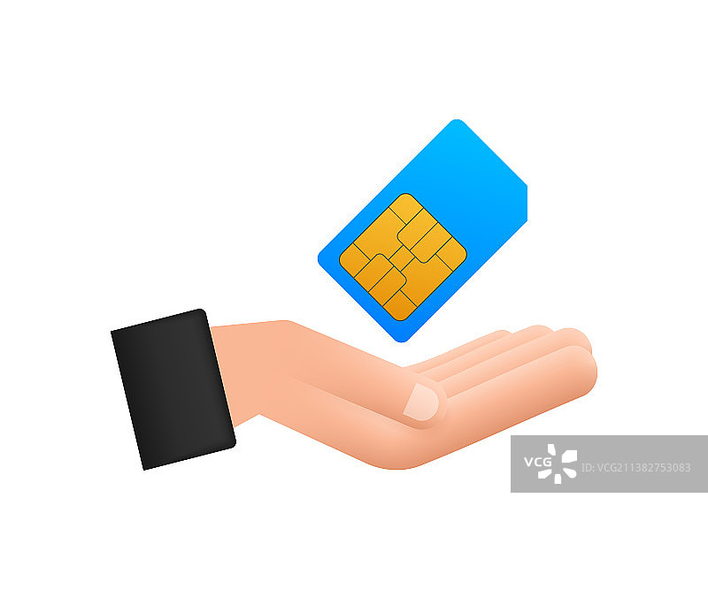 手中的移动蜂窝电话SIM卡图片素材