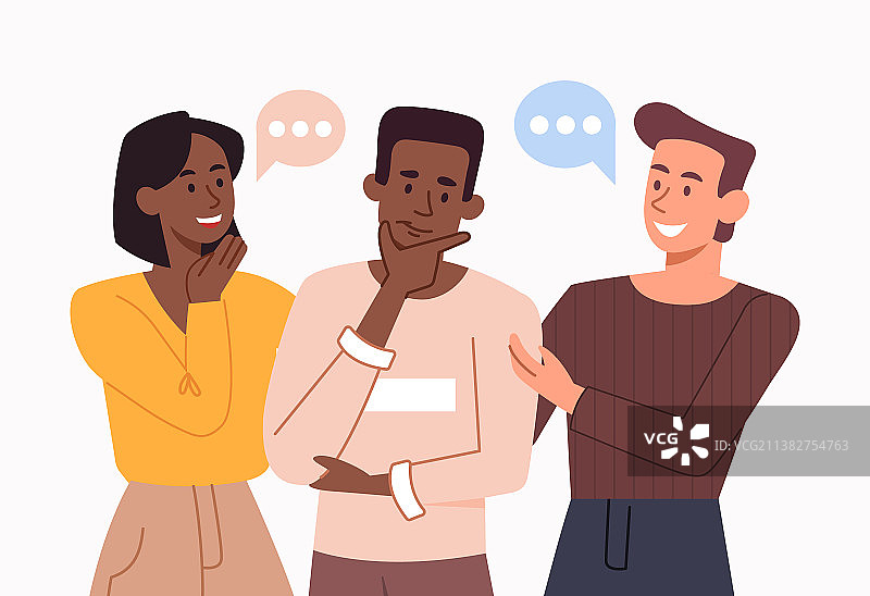 朋友们在议论八卦图片素材
