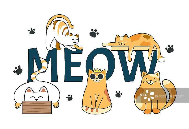 可爱的猫咪海报图片素材