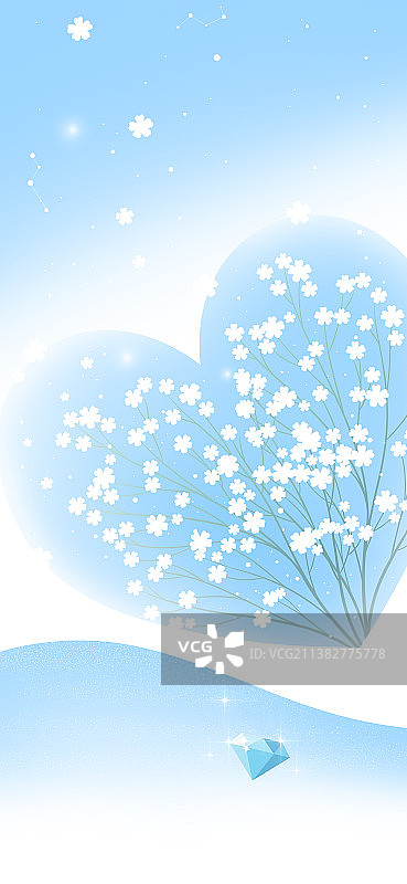 小清新扁平插画满天星壁纸图片素材