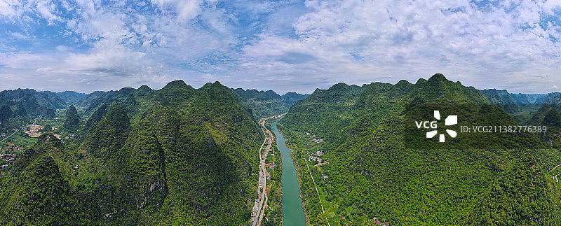 广西红水河航拍全景图片素材