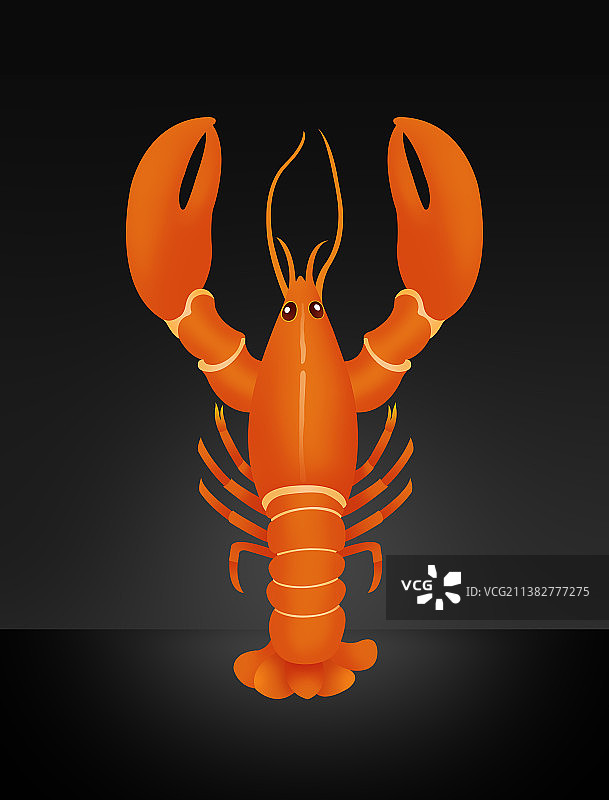 夏日传统麻辣小龙虾美食插画，图片素材