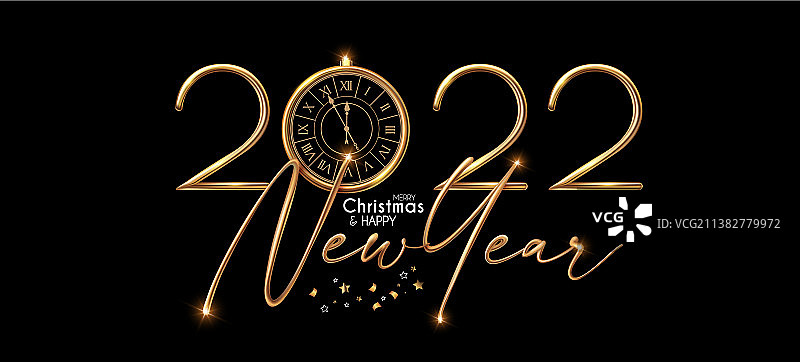 2022新年快乐优雅圣诞节图片素材