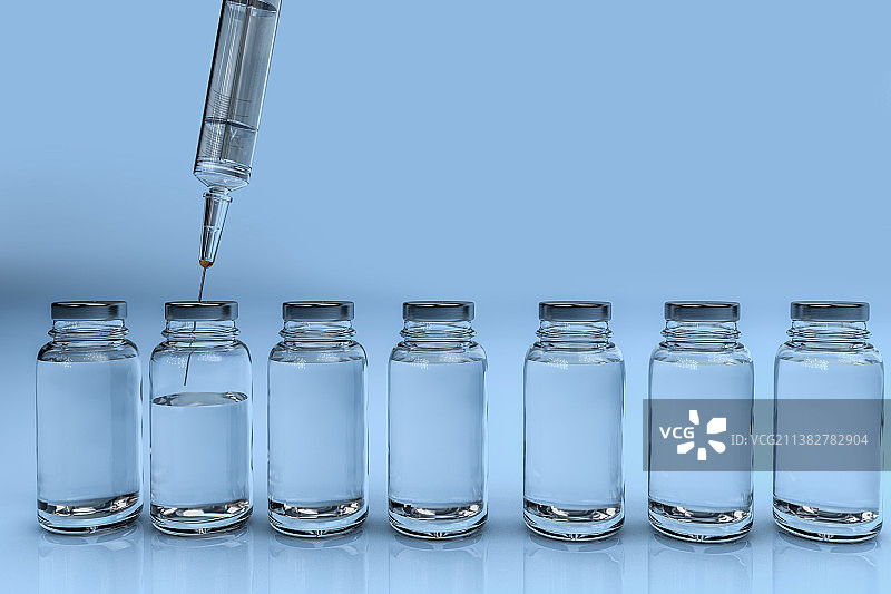 3D渲染的疫苗药瓶图片素材