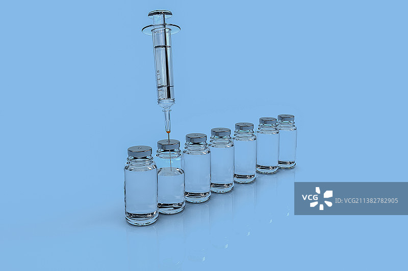 3D渲染的疫苗药瓶图片素材