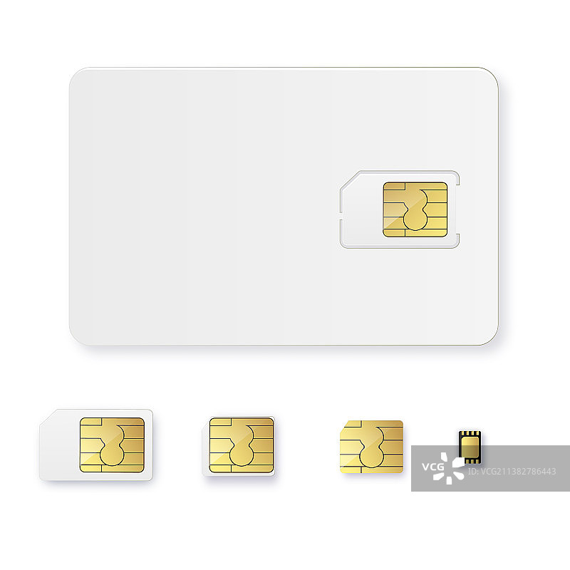 SIM卡逼真图标图片素材