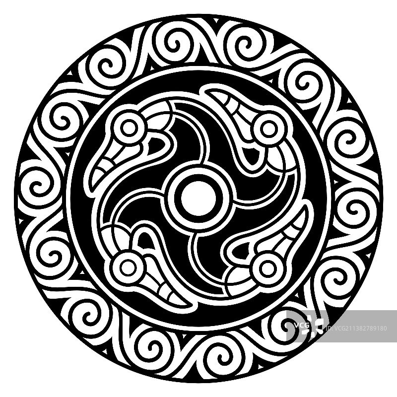 圆形凯尔特斯堪的纳维亚设计凯尔特图案图片素材