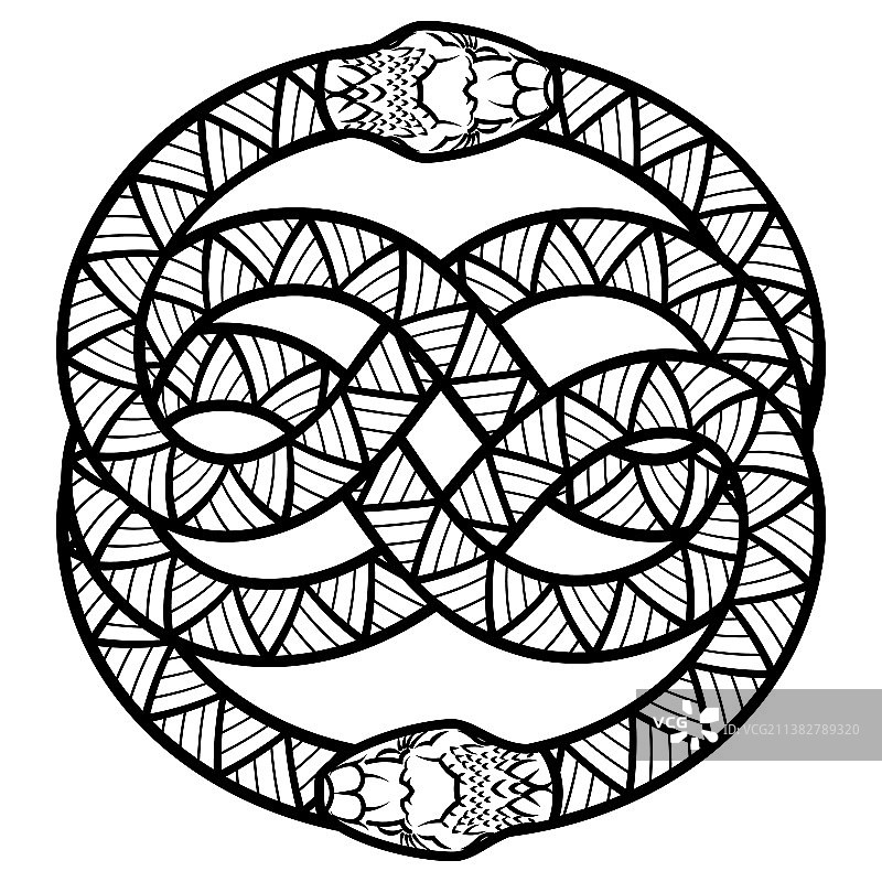 哥特风格缠绕双蛇设计图片素材