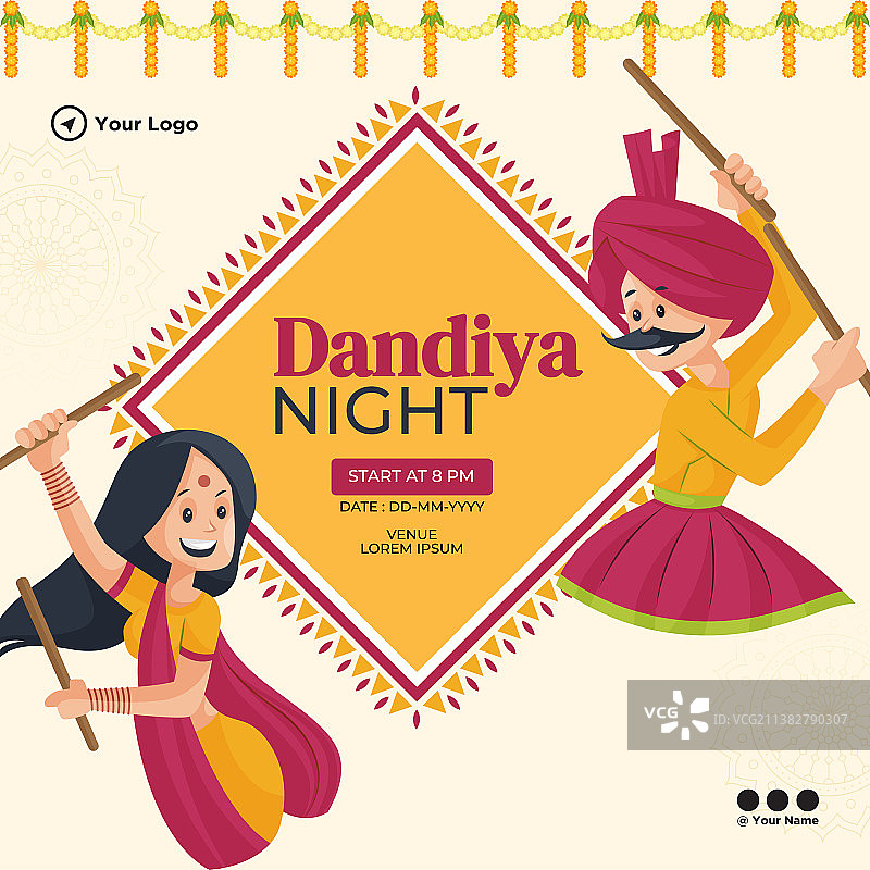 Dandiya之夜banner设计图片素材