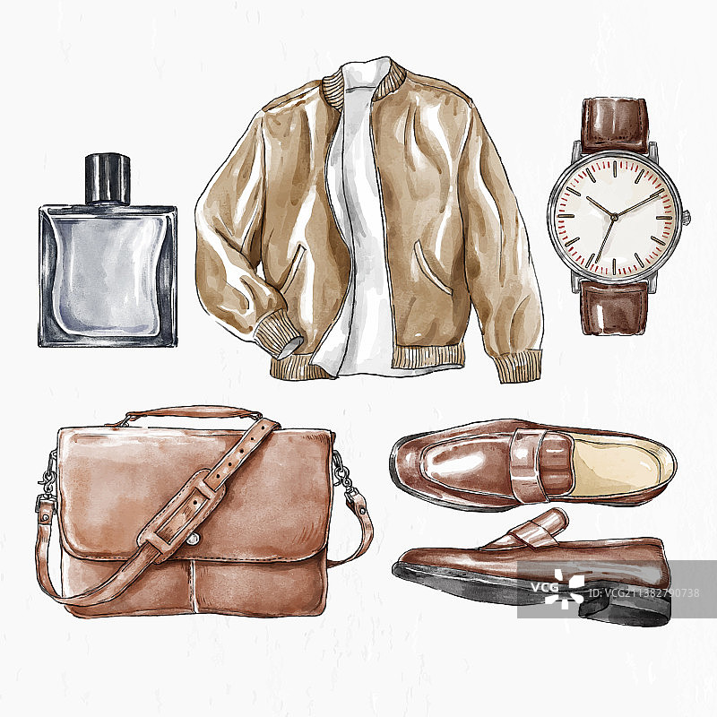 男士时尚服装手绘草图图片素材