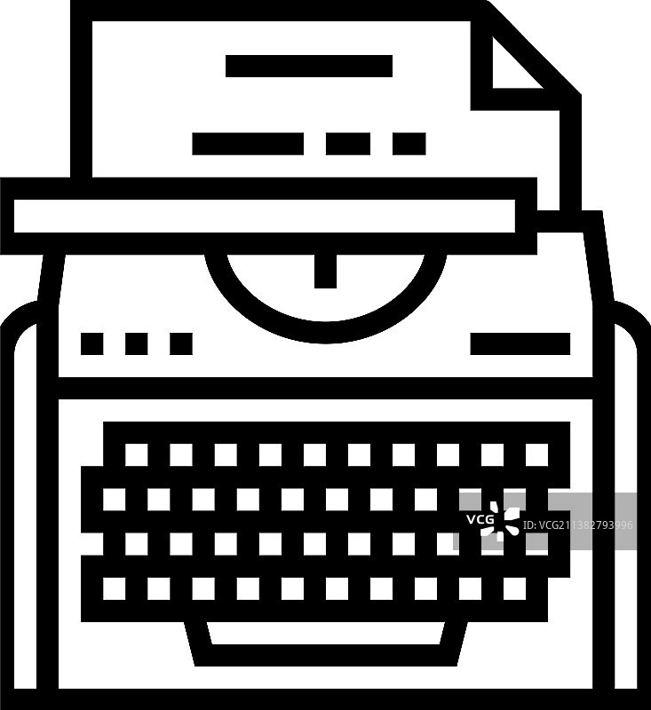 打字机设备线条图标图片素材