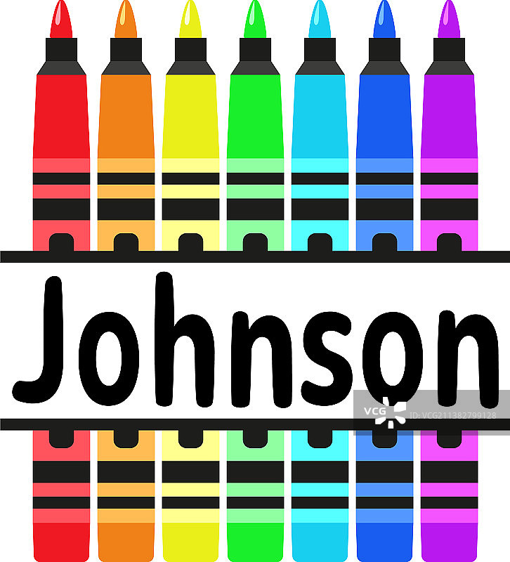 带文字的蜡笔图片素材