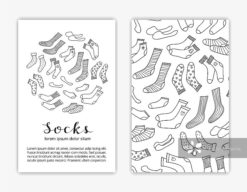 手绘袜子卡片模板图片素材