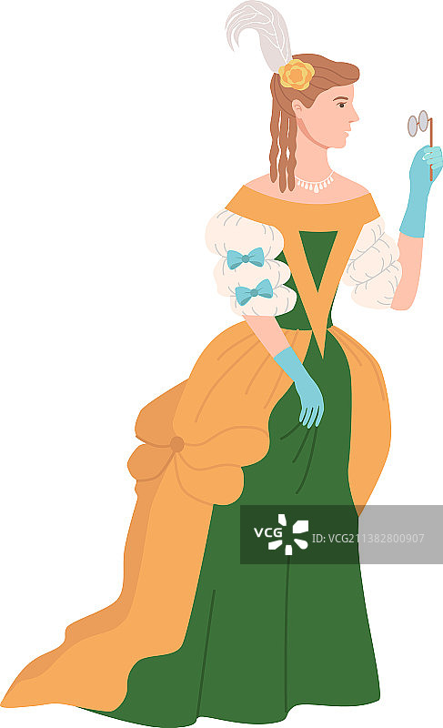 身着18世纪奢华复古服装的女人图片素材