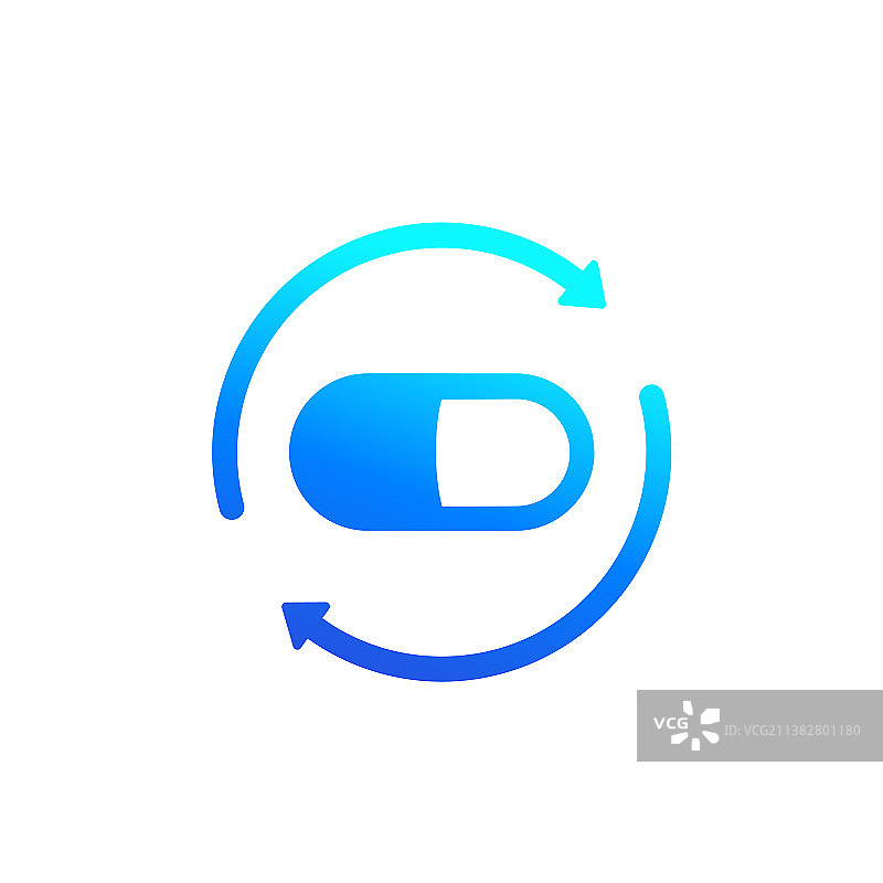 带有箭头的白色药丸图标图片素材