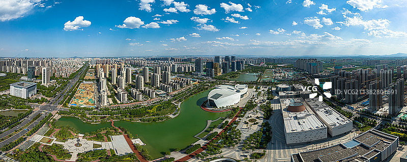 山东淄博市中心城市形象全景图图片素材
