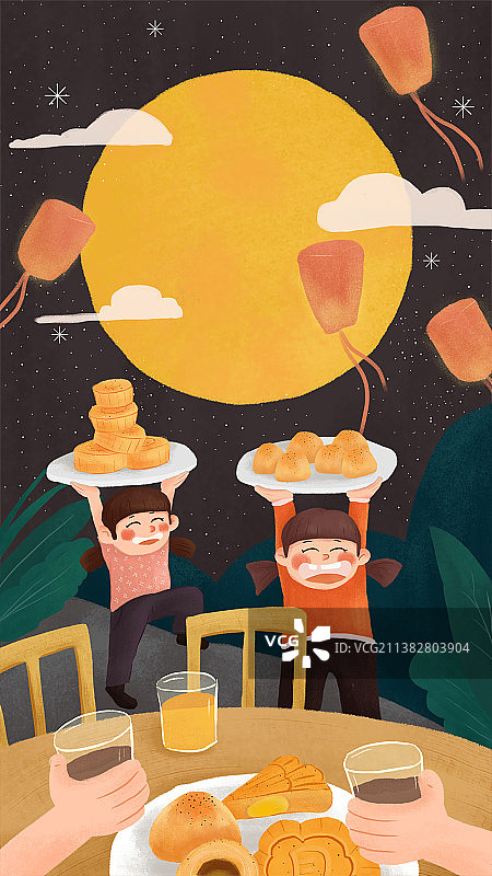 中秋插画图片素材