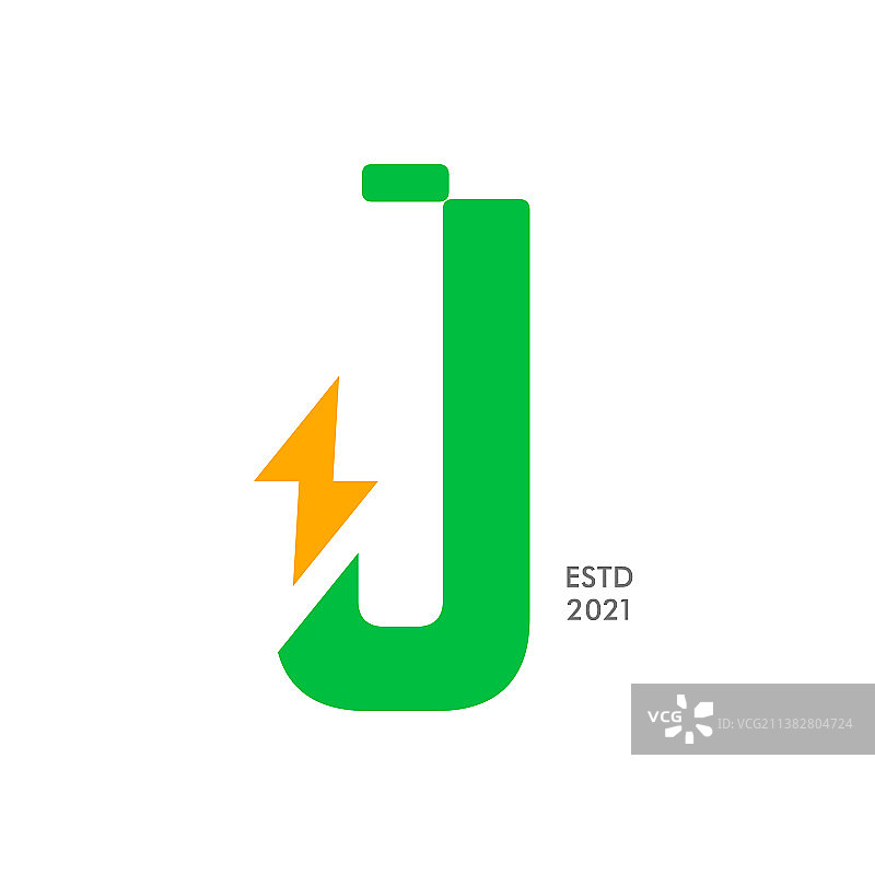 字母J电池充电标志图片素材