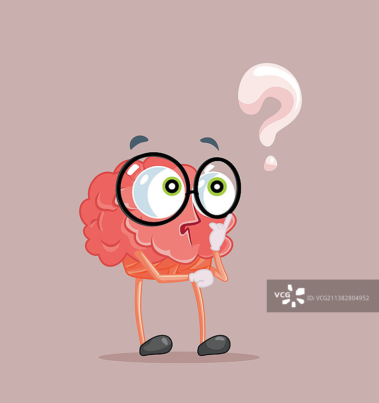 有趣的提问大脑卡通图片素材