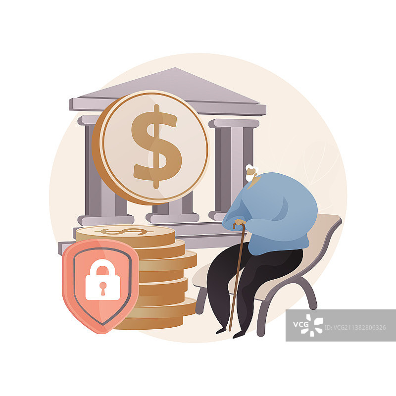 老年人财务安全抽象概念图片素材