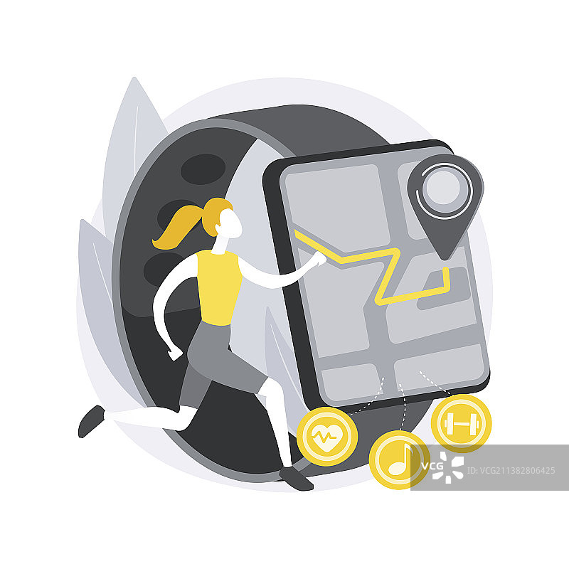 运动和健身追踪器抽象概念图片素材