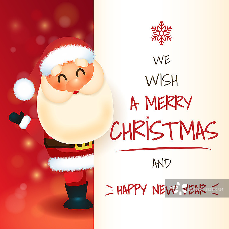 拿着大标牌的圣诞老人图片素材