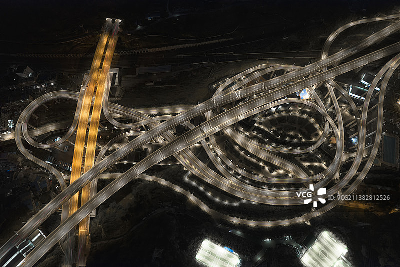 贵阳市黔春立交桥夜景图片素材
