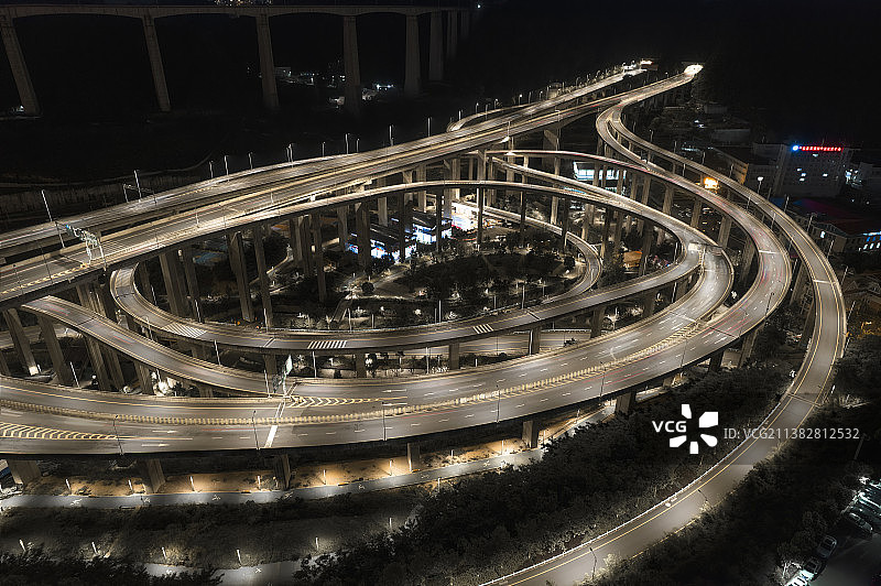 贵阳市黔春立交桥夜景图片素材