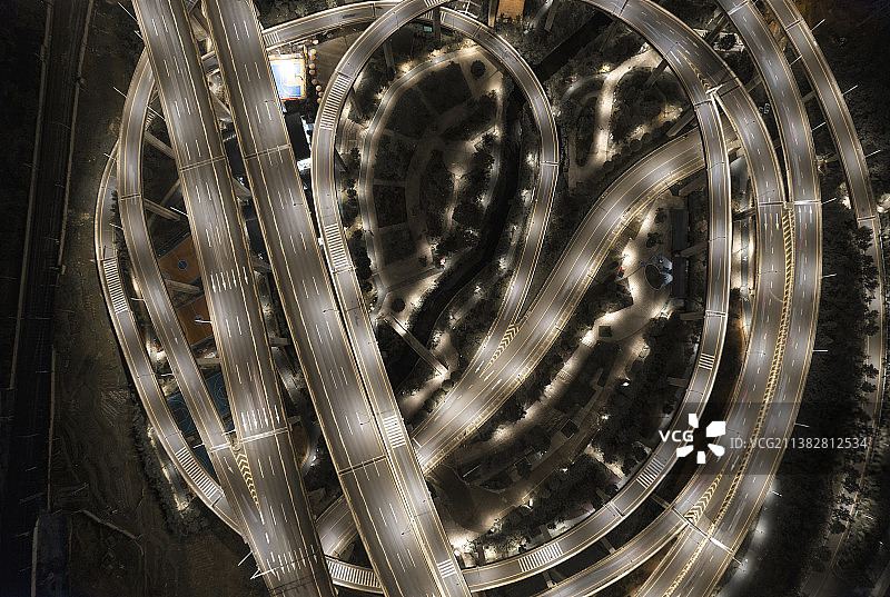 贵阳市黔春立交桥夜景图片素材