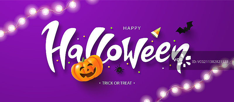 南瓜发光的万圣节快乐背景图片素材