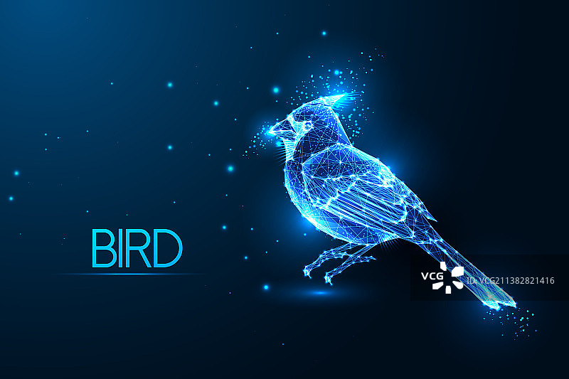 线条抽象发光红雀图片素材