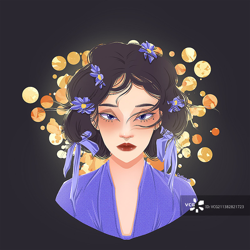 半身人物像 和服女人图片素材