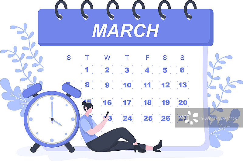 带有圆形符号的日历背景，用于计划图片素材