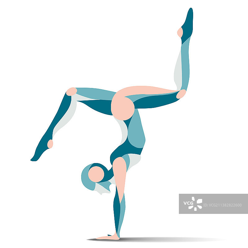 卷曲的体操瑜伽杂技流畅造型图片素材