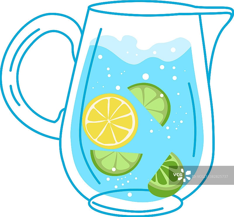 柠檬和酸橙鲜榨水壶图片素材