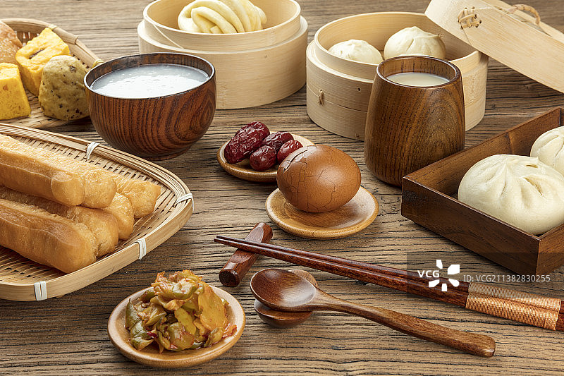 中式早餐静物特写图片素材