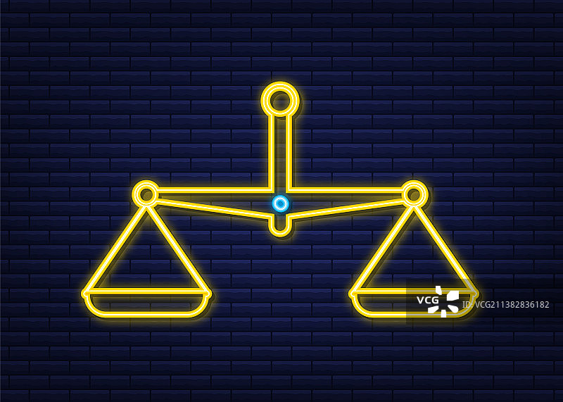 天秤座霓虹灯图标图片素材