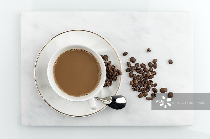 摩卡咖啡和咖啡豆图片素材