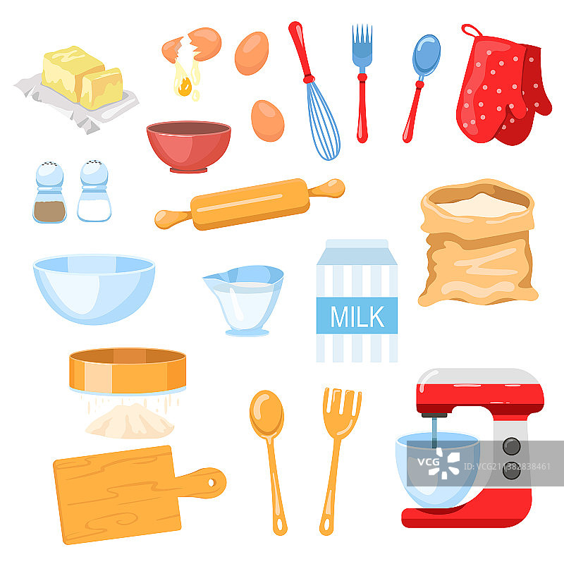 烘焙用具和食材套装图片素材